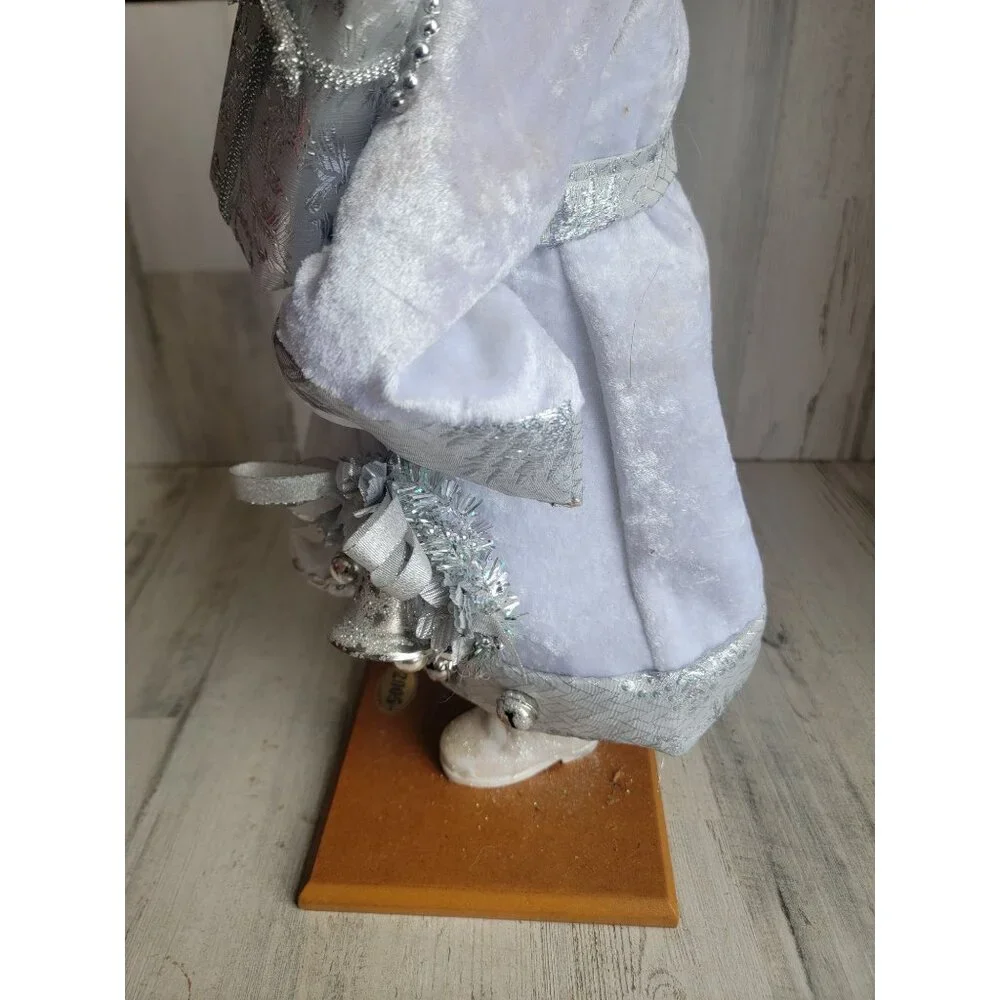 Marshall Fields vintage Santa father xmas silver Xmas Claus figure present tinse